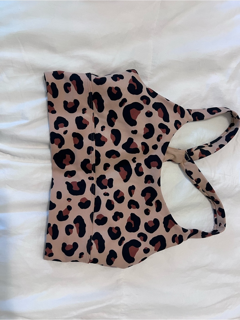 Leopard Print sports bra - Taupe/Black